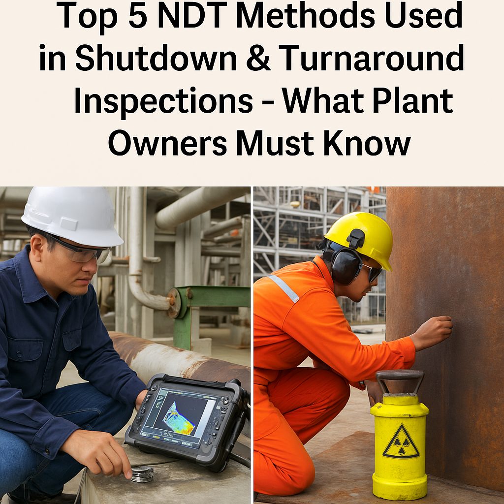 Technicians performing PAUT and RT during plant shutdown inspection in Malaysia