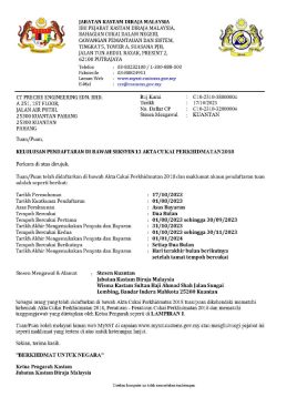 CT Precise Engineering Malaysia Customs registration approval letter for service tax compliance